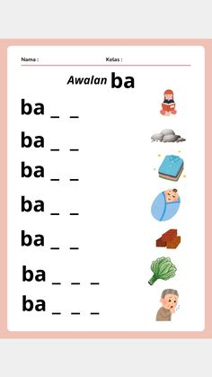 the words in this worksheet are for children to learn how to read them