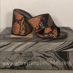 Same Condition As In Photos, Never Worn, Not Sure If I Still Have The Box. Questions? Leave A Comment Below! Orange Open Toe Heels For Fall, Chic Orange Slip-on Heels, Jeffrey Campbell Shoes, Orange Grey, Orange Brown, Brown Orange, Jeffrey Campbell, Cork Wedge, The Box