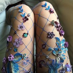 Dramatic Irises #madeinnyc #fishnettights #handmade #etsy #playingwithcolors #lirikamatoshi •AVAILABLE ON ETSY• (link in bio) Fairy Boots, Faerie Forest, Witch Goddess, Couture Dior, Sparkly Tights, Lirika Matoshi, Feminine Clothes, Goth Fairy, Electric Forest