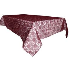 a red table cloth on top of a white table