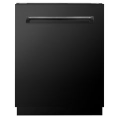 a black dishwasher on a white background