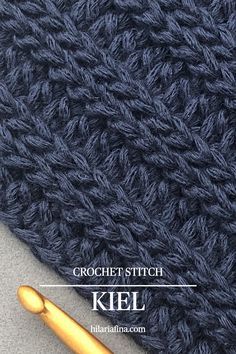 the crochet stitch is being used to knit an afghan blanket with a knitting needle