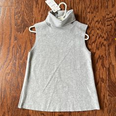 Sleeveless Grey Turtleneck, Very Soft Poly Sweater Blend, Nwt!