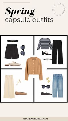 Spring Capsule Wardrobe Essentials (and How to Wear Them!) - MY CHIC OBSESSION French Capsule Wardrobe, Spring Summer Capsule Wardrobe, Outfit Minimalist, Lady Jacket