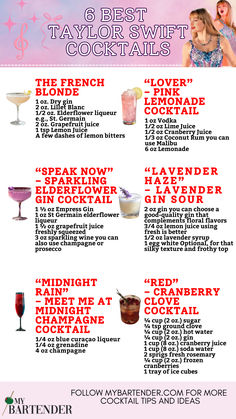 Taylor Swift Cocktails Lillet Blanc Cocktails, Gin Sour, Best Cocktails, Ayurvedic Healing, Best Cocktail Recipes, Frozen Cocktails