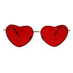 Women's gradient love cutie feminine metal rim sunglasses. (j2492) Size: one size.  Color: Red.  Gender: female.  Age Group: adult. Harry Styles Glasses, Funny Glasses Pictures, Harry Styles Sunglasses, Funny Glasses, Heart Glasses, Red Glasses, Red Sunglasses, Cool Glasses