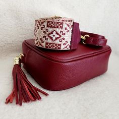 New! Italian Made Red Pebble Leather With Exchangeable Straps By Borse Pelle. Goldtone Hardwares With Tassel Puller. Adjustable Straps 48" Long. (Embroidered Strap) Size- 8"X6"X2.5" Approx. Red Pouch Shoulder Bag, Burgundy Crossbody Shoulder Bag As Gift, Burgundy Crossbody Bag As Gift, Burgundy Crossbody Bag For Gift, Red Shoulder Bag With Detachable Handle, Red Bag With Detachable Strap For Gift, Red Bag With Detachable Strap As Gift, Red Shoulder Bag With Detachable Strap For Gift, Red Shoulder Bag With Detachable Strap As Gift