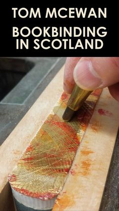 a person using a wood carving tool to make a bookbining in scotland pattern