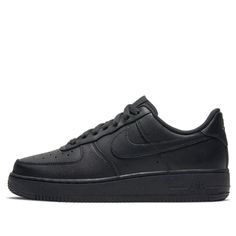 Nike Womens Air Force 1 '07 Triple Black Sneakers/Shoes Zapatillas Nike Air Force, Nike Air Force 1 07, Triple Black, Air Force 1 Low, Round Toe Heels, Black Sneakers, Nike Air Force 1, Stylish Sneakers, Nike Air Force Sneaker