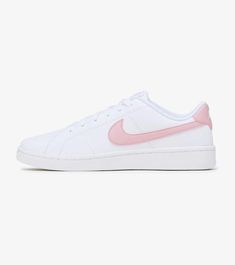 Nike Tennis Sneakers With Round Toe, Pink Sporty Tennis Sneakers, Classic Pink High-top Sneakers, Pink Nike Sneakers With Perforated Toe Box, Pink Round Toe Sneakers For Tennis, Spring Tennis Low-top Sneakers, White Tennis Sneakers For Spring, Spring Low-top Tennis Sneakers, Nike Spring Sneakers With Round Toe