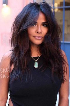 Popular Haircuts For Women In Their 30s, Trendy Womens Haircuts 2023 Long, Best Haircuts 2023 Women, Bangs With Medium Long Hair, Fancy Edgy Outfits, Haircut For Thinner Hair Long Layers, Long Shag Haircut Choppy Layers Curtain Bangs, Trendy Haircuts Long Hair, Long Shag With Curtain Bangs Thick Hair