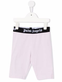 lilac stretch-cotton contrasting logo waistband stretch-design Short Biker, Angel Kids, Cycling Shorts, Kids Logo, Cotton Logo, Palm Angels, Kids Shorts, Skirted Swimwear, Black Logo