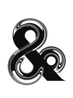 the letter amp and g is made up of swirly black ink on white paper