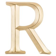 the letter r is made out of gold metal