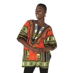 Unisex Traditional Dashiki Print Shirt. Perfect for just about any occasion 100% Cotton Made of a cotton blend Beautiful vibrant colours Short Sleeve Shirt, Tops or Blouse and can be worn as a dress Short-Sleeve Shirt, Tops or Blouse and can be worn as a dress Handwash recommended if possible or machine wash in cold water. 100% Cotton 3/4 Sleeves Perfect for just about any occasion Wash separately on first wash Beautiful vibrant colours Dashiki Shirt, African Dashiki, Orange Colour, Color Shorts, African Clothing, Ethnic Fashion, Print Shirt, Shirt Top, African Print