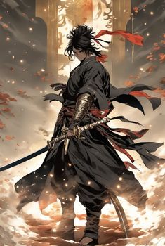 Urban Fantasy Art, Dark Gothic Art, Joker Artwork, Samurai Anime, Japanese Warrior, Samurai Swords, Masks Art, Cool Anime Wallpapers