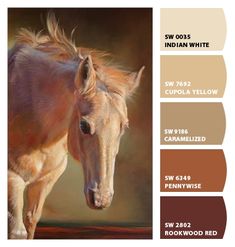 an image of a horse painted in shades of brown