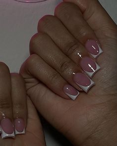 White Gel Polish, Unique Bedroom Ideas, Unique Bedroom, Tapered Square Nails, Colored Acrylic Nails, French Tip Acrylic Nails, Simple Acrylic Nails, Work Nails, French Acrylic Nails