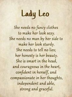 the poem lady leo is written in brown ink