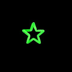 a neon green star on a black background