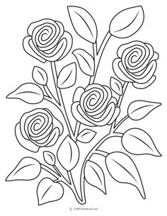 a bouquet of roses coloring page