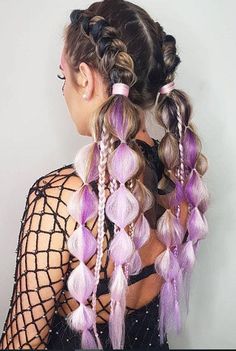 Edc Hairstyles Braids, Edc Hair, Rave Hairstyles, Rave Braids, Long Braided Hairstyles, Festival Braids, Parade Ideas