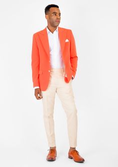 This unique and bold jacket is constructed from a premium orange stretch cotton fabric - you'll be sure to stand out in style! Move, groove, and command the room in absolute comfort. Stretch Cotton Fabric, Body Posture, Body Proportions, Natural Curves, Cotton Jacket, Tie And Pocket Square, The Room, Pocket Square, Stretch Cotton