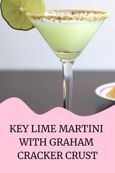 key lime martini with graham cracker crust