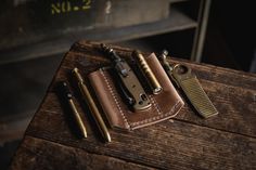 The EDC Slip 3-Up will stow and protect your favorite everyday carry items in style. Choose from our standard leather options, and keep an eye on our Limited Runs for unique leather drops. Also available in a 2-Up. ... 4.5 Wide x 5.25 Tall Pocket Widths: 1" Left, 2" Center, 1.5" Right. 4/5oz Full Grain Leather Hand saddle stitch Tanneries include Wickett & Craig, Tasman and Horween Also available in a 2-Up. Pairs with our EDC Bead. Handmade Leather Work, Saddle Stitch, Pocket Organizer, Leather Work, Everyday Carry, An Eye, Handmade Leather, Leather Working, Full Grain Leather