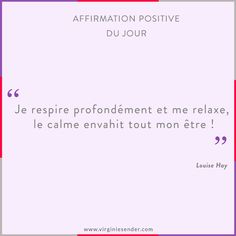 a quote with the words affirmation positive du jour in purple and red