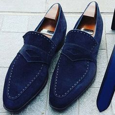 Handmade Men's Navy Suede Leather Moccasin Formal Loafers Men Shoes on Storenvy Formal Loafers Men, Vintage Dress Shoes, Large Size Womens Shoes, Boots For Short Women, Formal Loafers, Marble Statues, Shoes Vintage, Point Shoes, Brogue Shoes