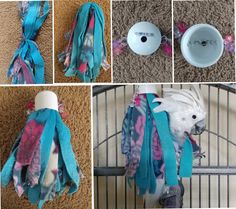 several pictures of different things that are being used to make scarfs and scarves