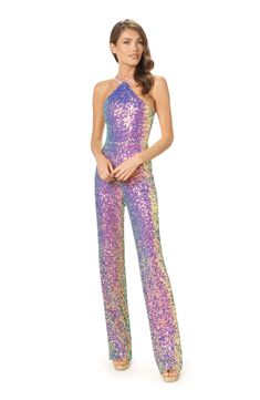 Darian Jumpsuit Gold Sequin Jumpsuit, Sparkly Jumpsuit, Halter Neck Jumpsuit, Sequin Halter, Sequin Jumpsuit, Dress The Population, Sequin Fabric, Sleeveless Jumpsuits, Wide Leg Jumpsuit