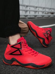 New High-Top Fashionable Men's Basketball Shoes, Athletic Sneakers, Driving Shoes, Versatile Men's Training Shoes Red         Men Shoes, size features are:Bust: ,Length: ,Sleeve Length: Basketball Shoes For Women, Training Shoes For Women, Basketball Shoes For Men, Racing Shoes, Mens Training Shoes, Men's Athletic Shoes, Casual Athletic, Red Collar, Driving Shoes