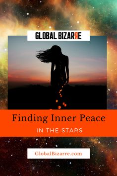 the cover for finding inner peace in the stars, with an image of a woman's silhouette