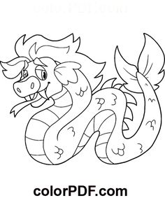 a cartoon snake with its mouth open and tongue out, coloring page for children to color