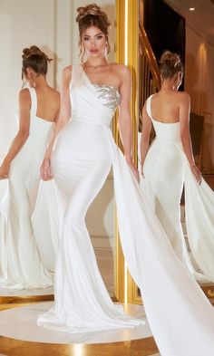 Portia & Scarlett Style PS21219- Ivory – Moda Glam Boutique Henn Kim, Sweep Train Wedding Dress, Portia And Scarlett, Long Fitted Dresses, Scarlett Dresses, Trumpet Dress, Prom Long