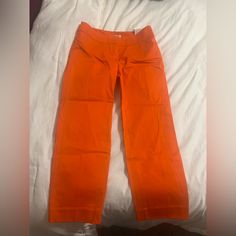 Women’s Ann Taylor Loft Orange Marissa Cropped Pants Size 00 Nwt Fitted Ankle-length Work Pants For Spring, High-waist Cotton Capris For Work, High Waist Cotton Capris For Work, Solid Cotton Capris For Work, Fitted Cotton Work Pants For Summer, Orange Ankle-length Workwear Pants, Orange Ankle-length Work Pants, Orange Ankle-length Pants For Work, Cotton Capris For Workwear In Straight Style