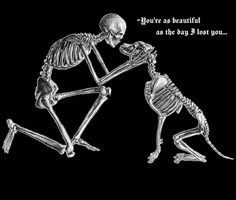 two skeletons are touching each other with the caption, you're as beautiful as the old 1 lost you