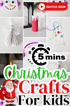 These 5 minue Dollar Tree Christmas crafts for kids are fun and inexpensive.  
#diycrafts #craftsforkids #christmascraftsforkids #dollartreecrafts