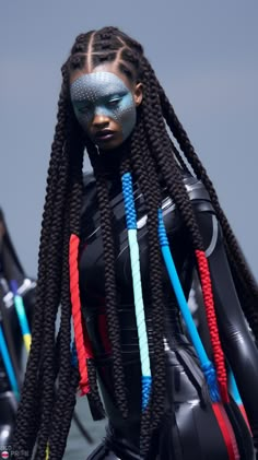 Afrofuturism Fashion, Futuristic Hairstyles, Afro Hair Art, Afro Style, Sport Style, Hair Reference, Artistic Hair, Outfits Winter