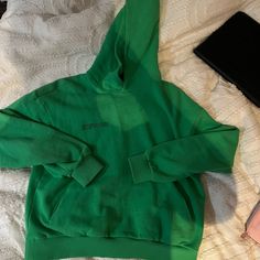 Green. One Small Mark Shown Pangaia Hoodie, Colorful Hoodies, Womens Tops, Sweatshirts Hoodie, Sweatshirts, Green, Women Shopping, Color