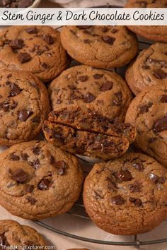 Recipe for Stem Ginger & Dark Chocolate Cookies - dark brown sugar cookies packed with dark chocolate, ground ginger and stem ginger #thebakingexplorer #stemginger #darkchocolate #cookierecipe #cookies Stem Ginger, Brown Sugar Cookies, Dark Chocolate Cookies, Food Heaven, Ground Ginger, Chocolate Cookies, Sugar Cookies, Dark Chocolate, Brown Sugar