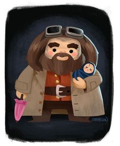 an illustration of a man holding a baby in his arms and wearing sunglasses on top of him