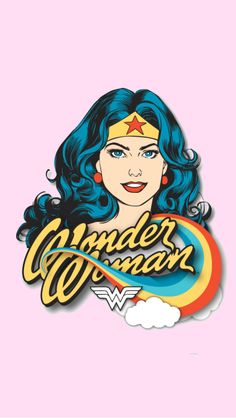 the wonder woman logo with blue hair