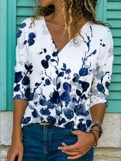 Autumn T Shirts, Short Sleeve Shirt Women, Ads Manager, Sleeves Clothing, Womens Tops Summer, Plus Size Shopping, Casual Tops For Women, Floral Print Tops, Women Shirts Blouse