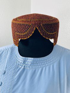 Item#NKH22 This is beautiful handmade, hand stitched traditional Afghan Kandahari Cap (Hat) designed by skilled craftsman from Kandahar Province. This hat is worn in different parts of the country and it is made of 100 percent wool, with mirrors stitched to it. If you are looking for one of a kind and custom made hat then this is the one for you! Traditional Adjustable Cap, Traditional Adjustable Flat Cap Costume, Traditional Multicolor Hat One Size Fits Most, Traditional Adjustable Costume Hats For Festivals, Traditional Embroidered Flat Cap, Traditional Adjustable Ceremonial Hats, Traditional Handmade Ceremonial Costume Hats And Headpieces, Traditional Woven Hat With Adjustable Fit, Traditional Hats With Curved Brim For Festivals