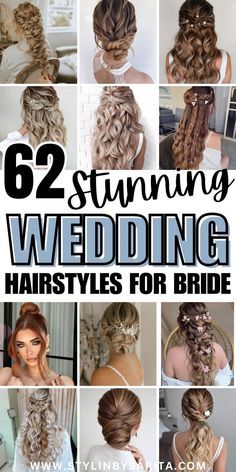 Looking for wedding hairstyles for your special day? To make your hectic wedding day easier, I've gathered 62 insanley good wedding bridal hair, half up half down wedding hair, bridal hairstyles, wedding hairstyles with veil, wedding hairstyles updo, wedding hairstyles down, easy wedding hairstyles, easy wedding hairsyles do it yourself, and more! Wedding Hair For Thick Hair, Vow Renewal Hairstyles, Simple Wedding Hairstyles Updo, Easy Wedding Hairstyles Do It Yourself, Wedding Hairstyles Easy, Side Braid Wedding, Wedding Hairsyles, Easy Wedding Hairstyles