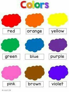 color chart for kids with different colors and words on the bottom right hand corner, which includes