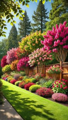 a garden filled with lots of colorful flowers